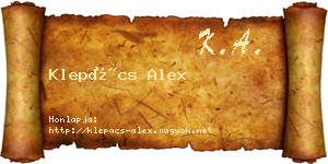 Klepács Alex névjegykártya